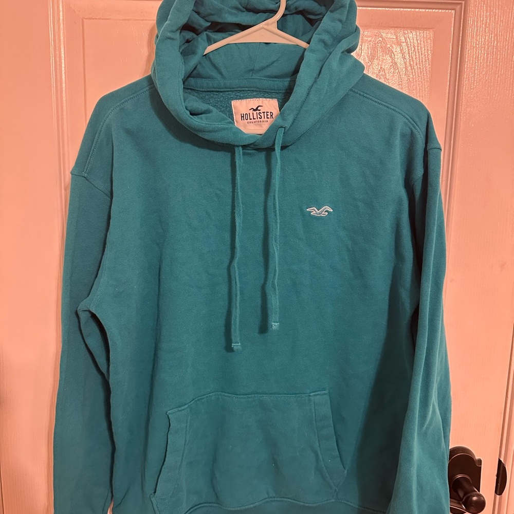 Hollister Men's Blue/Teal Hoodie